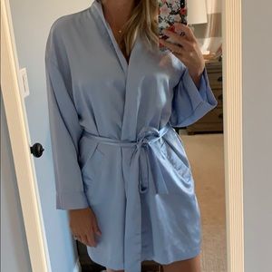 Victoria’s Secret Blue silk short robe